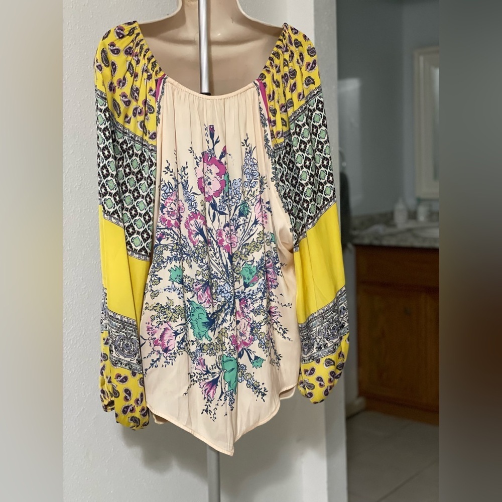 Free People Positano Print Blouse Small - Picture 5 of 14
